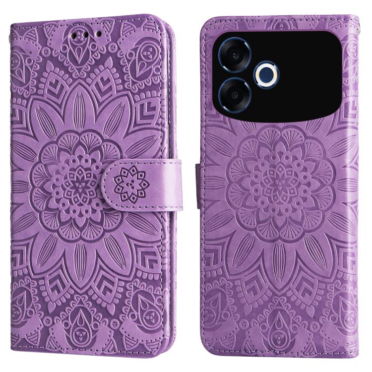 For OPPO F33 Pro 5G Embossed Sunflower Leather Phone Case