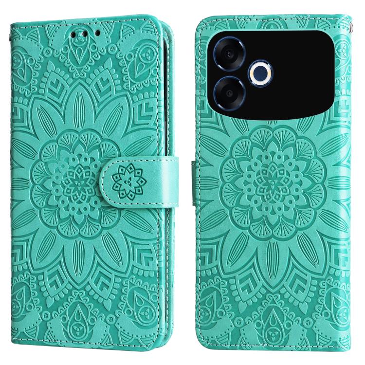 For OPPO F33 Pro 5G Embossed Sunflower Leather Phone Case