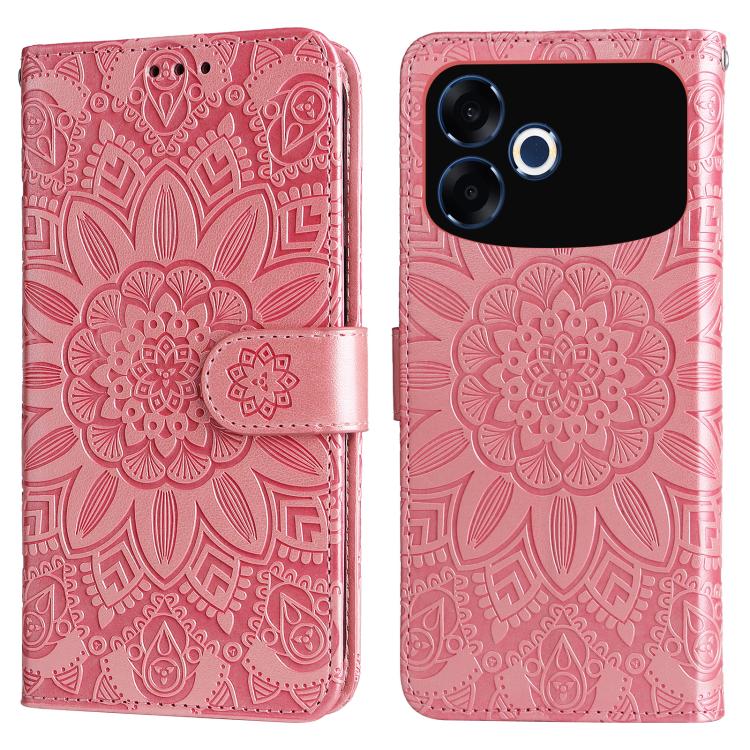 For OPPO F33 Pro 5G Embossed Sunflower Leather Phone Case