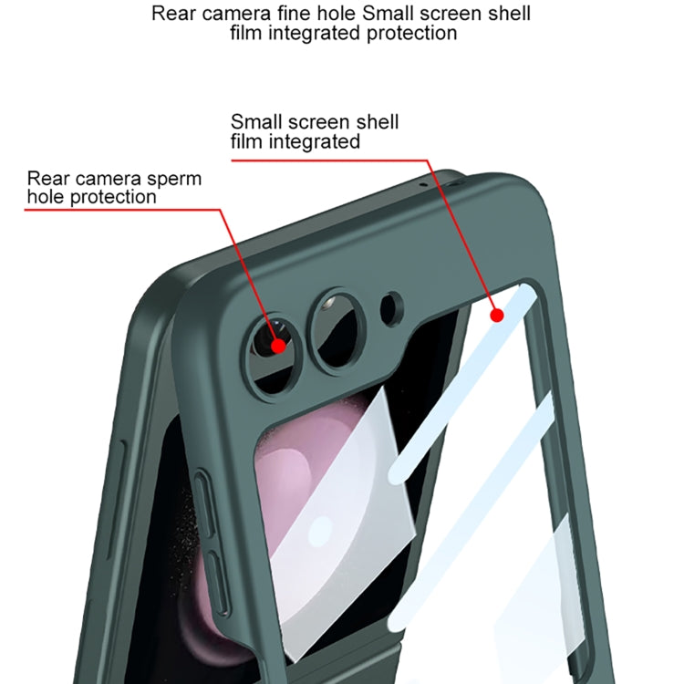 For Samsung Galaxy Z Flip5 GKK Ultra-thin PC Full Coverage Ring Holder Phone Case with Strap