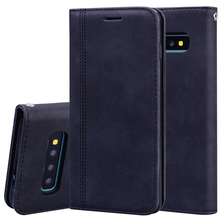 For Samsung Galaxy S10 Frosted Business Magnetic Horizontal Flip PU Leather Case with Holder & Card Slot & Lanyard