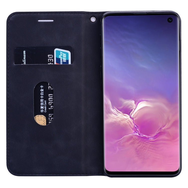 For Samsung Galaxy S10 Frosted Business Magnetic Horizontal Flip PU Leather Case with Holder & Card Slot & Lanyard