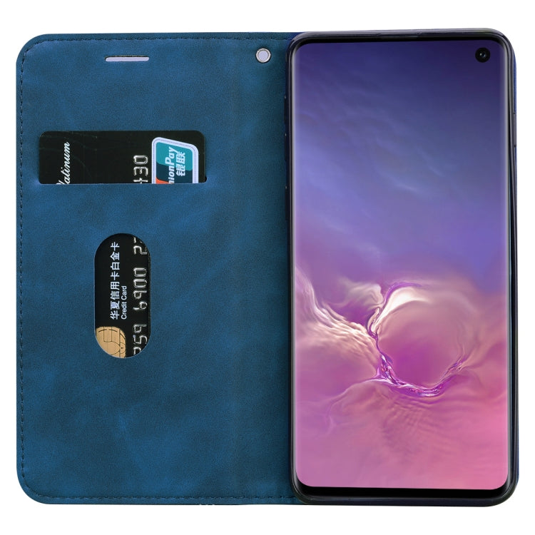 For Samsung Galaxy S10 Frosted Business Magnetic Horizontal Flip PU Leather Case with Holder & Card Slot & Lanyard