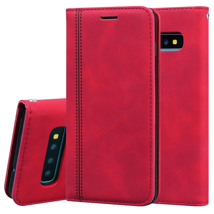 For Samsung Galaxy S10 Frosted Business Magnetic Horizontal Flip PU Leather Case with Holder & Card Slot & Lanyard