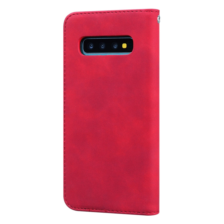 For Samsung Galaxy S10 Frosted Business Magnetic Horizontal Flip PU Leather Case with Holder & Card Slot & Lanyard