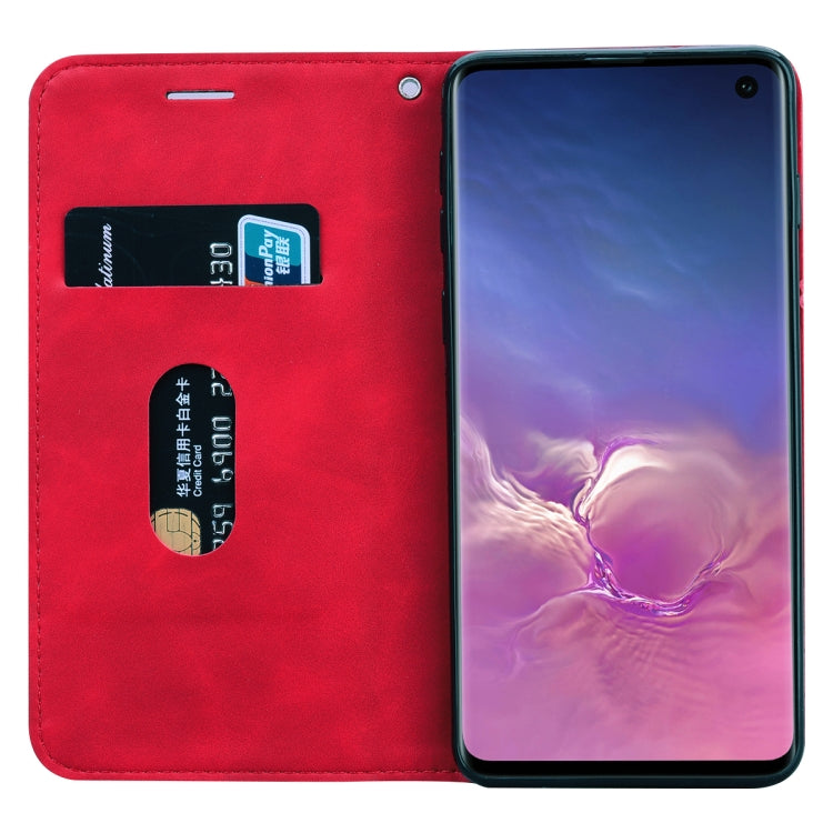 For Samsung Galaxy S10 Frosted Business Magnetic Horizontal Flip PU Leather Case with Holder & Card Slot & Lanyard