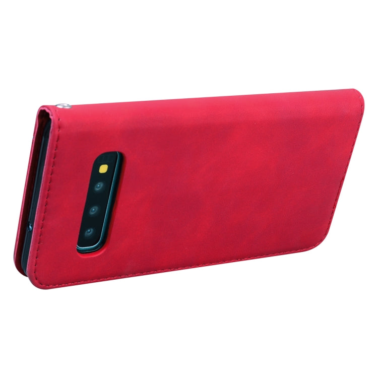 For Samsung Galaxy S10 Frosted Business Magnetic Horizontal Flip PU Leather Case with Holder & Card Slot & Lanyard