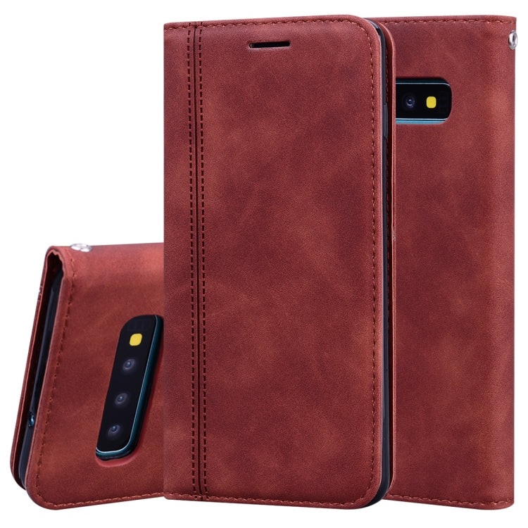 For Samsung Galaxy S10 Frosted Business Magnetic Horizontal Flip PU Leather Case with Holder & Card Slot & Lanyard