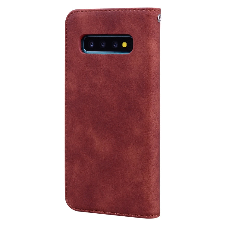 For Samsung Galaxy S10 Frosted Business Magnetic Horizontal Flip PU Leather Case with Holder & Card Slot & Lanyard