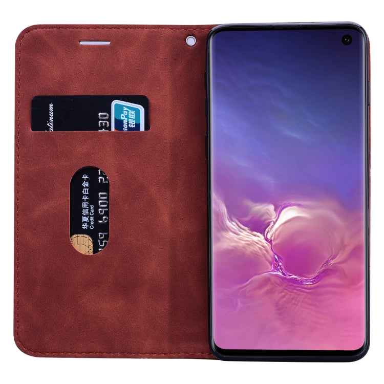 For Samsung Galaxy S10 Frosted Business Magnetic Horizontal Flip PU Leather Case with Holder & Card Slot & Lanyard