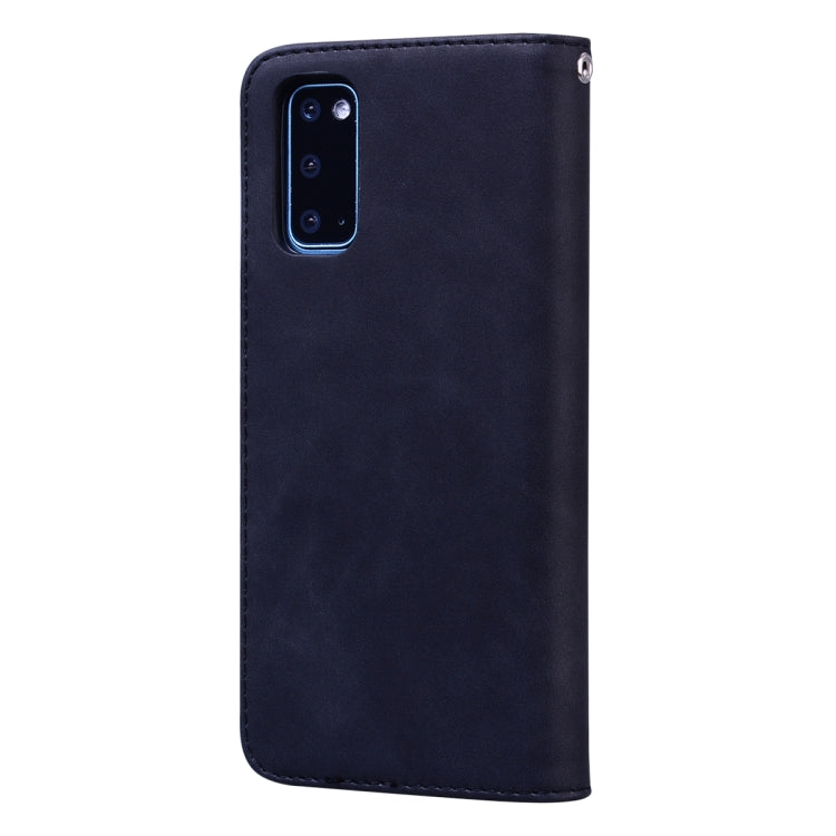 For Samsung Galaxy S20 Frosted Business Magnetic Horizontal Flip PU Leather Case with Holder & Card Slot & Lanyard