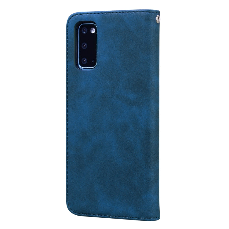 For Samsung Galaxy S20 Frosted Business Magnetic Horizontal Flip PU Leather Case with Holder & Card Slot & Lanyard