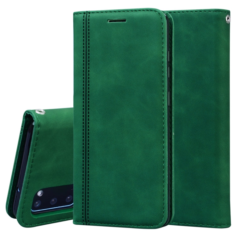 For Samsung Galaxy S20 Frosted Business Magnetic Horizontal Flip PU Leather Case with Holder & Card Slot & Lanyard