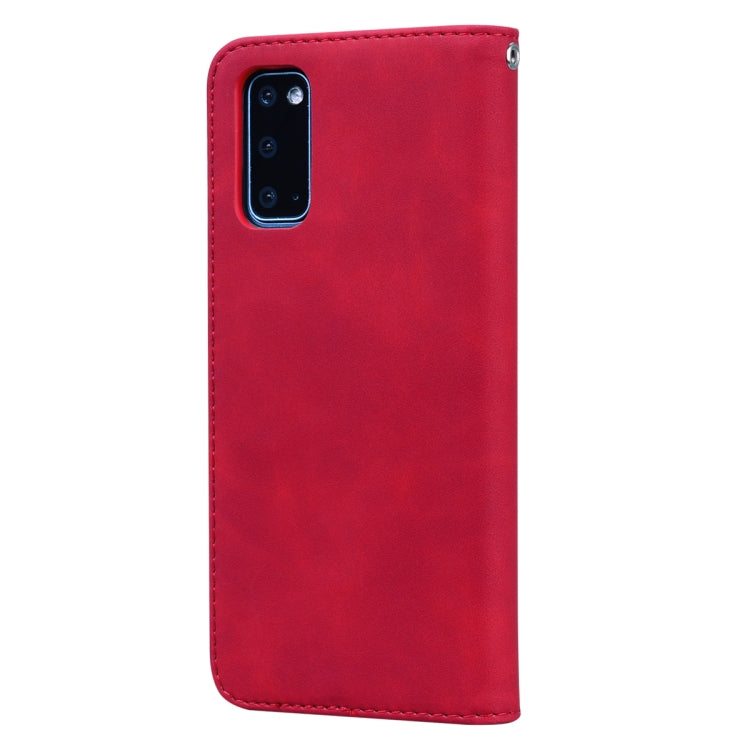 For Samsung Galaxy S20 Frosted Business Magnetic Horizontal Flip PU Leather Case with Holder & Card Slot & Lanyard