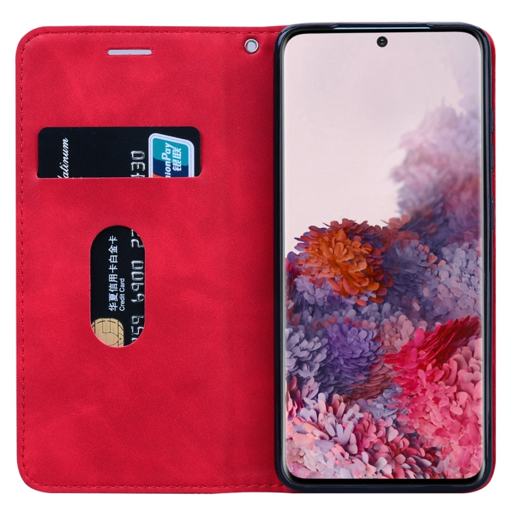 For Samsung Galaxy S20 Frosted Business Magnetic Horizontal Flip PU Leather Case with Holder & Card Slot & Lanyard