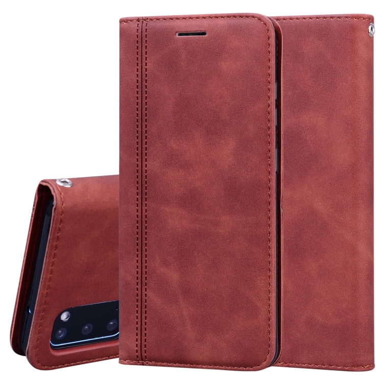 For Samsung Galaxy S20 Frosted Business Magnetic Horizontal Flip PU Leather Case with Holder & Card Slot & Lanyard
