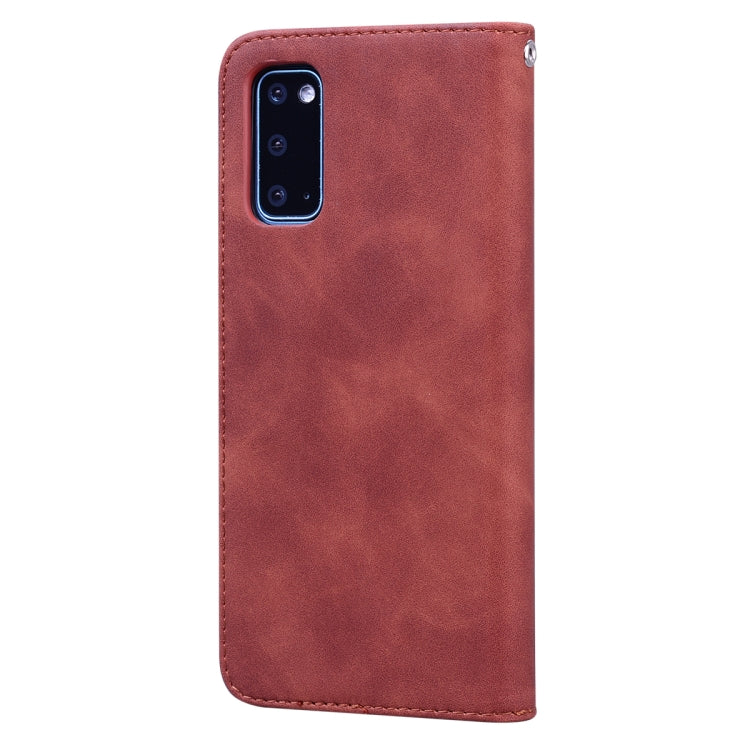For Samsung Galaxy S20 Frosted Business Magnetic Horizontal Flip PU Leather Case with Holder & Card Slot & Lanyard
