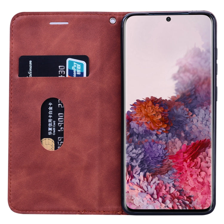 For Samsung Galaxy S20 Frosted Business Magnetic Horizontal Flip PU Leather Case with Holder & Card Slot & Lanyard