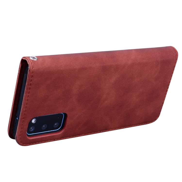 For Samsung Galaxy S20 Frosted Business Magnetic Horizontal Flip PU Leather Case with Holder & Card Slot & Lanyard