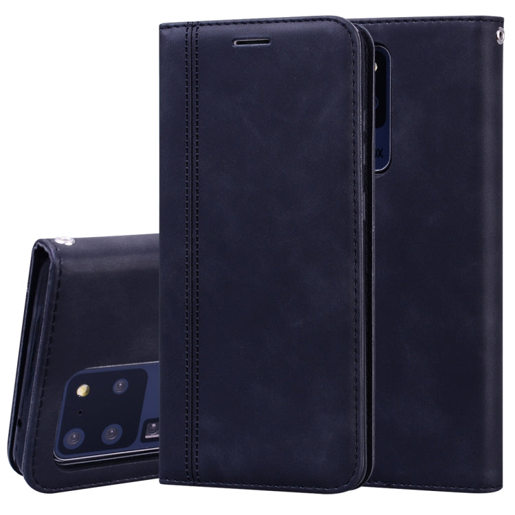 For Samsung Galaxy S20 Ultra Frosted Business Magnetic Horizontal Flip PU Leather Case with Holder & Card Slot & Lanyard