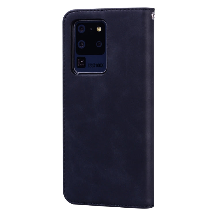 For Samsung Galaxy S20 Ultra Frosted Business Magnetic Horizontal Flip PU Leather Case with Holder & Card Slot & Lanyard