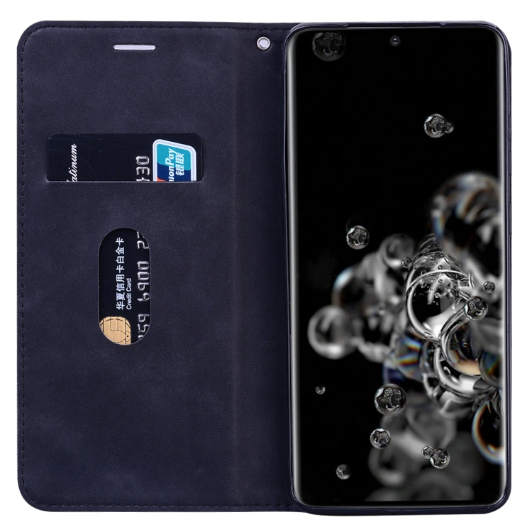 For Samsung Galaxy S20 Ultra Frosted Business Magnetic Horizontal Flip PU Leather Case with Holder & Card Slot & Lanyard