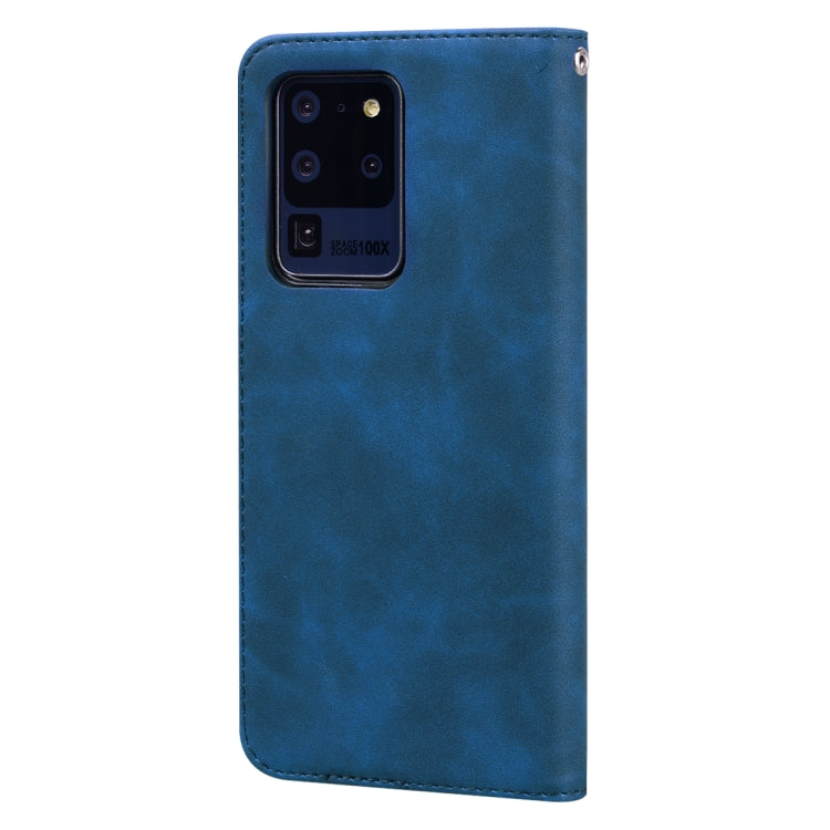 For Samsung Galaxy S20 Ultra Frosted Business Magnetic Horizontal Flip PU Leather Case with Holder & Card Slot & Lanyard
