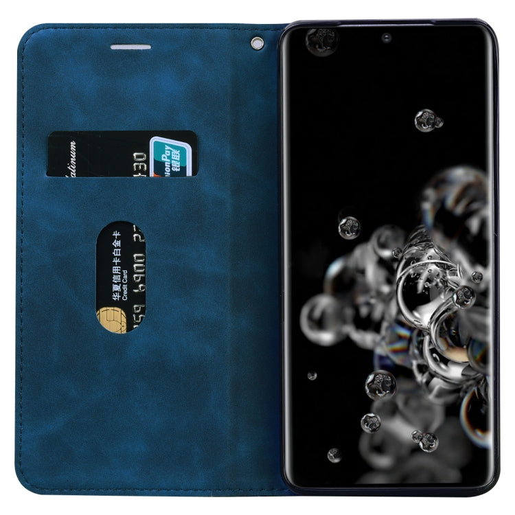 For Samsung Galaxy S20 Ultra Frosted Business Magnetic Horizontal Flip PU Leather Case with Holder & Card Slot & Lanyard