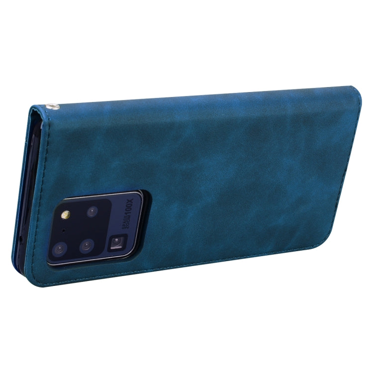 For Samsung Galaxy S20 Ultra Frosted Business Magnetic Horizontal Flip PU Leather Case with Holder & Card Slot & Lanyard