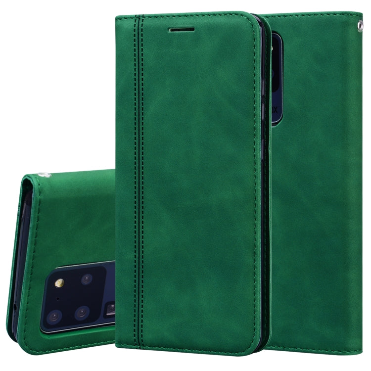 For Samsung Galaxy S20 Ultra Frosted Business Magnetic Horizontal Flip PU Leather Case with Holder & Card Slot & Lanyard