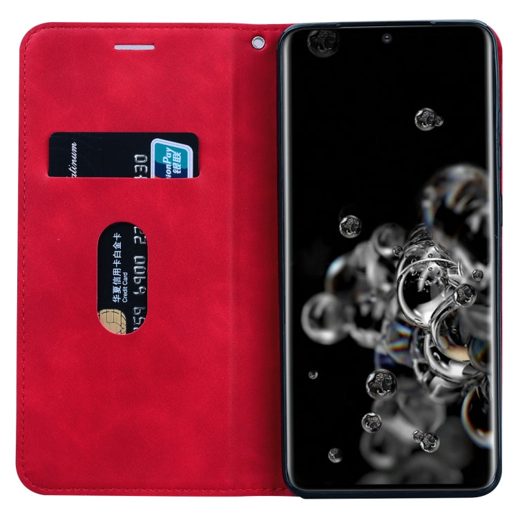 For Samsung Galaxy S20 Ultra Frosted Business Magnetic Horizontal Flip PU Leather Case with Holder & Card Slot & Lanyard