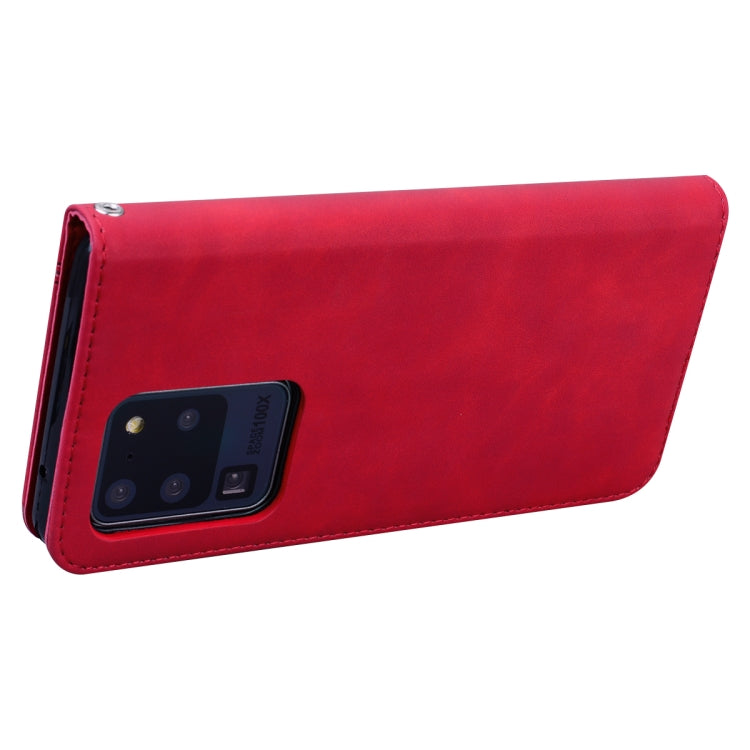 For Samsung Galaxy S20 Ultra Frosted Business Magnetic Horizontal Flip PU Leather Case with Holder & Card Slot & Lanyard