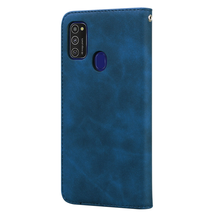 For Samsung Galaxy M21 Frosted Business Magnetic Horizontal Flip PU Leather Case with Holder & Card Slot & Lanyard