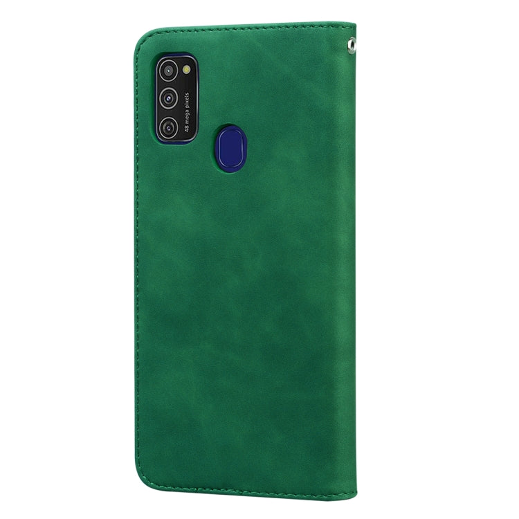 For Samsung Galaxy M21 Frosted Business Magnetic Horizontal Flip PU Leather Case with Holder & Card Slot & Lanyard