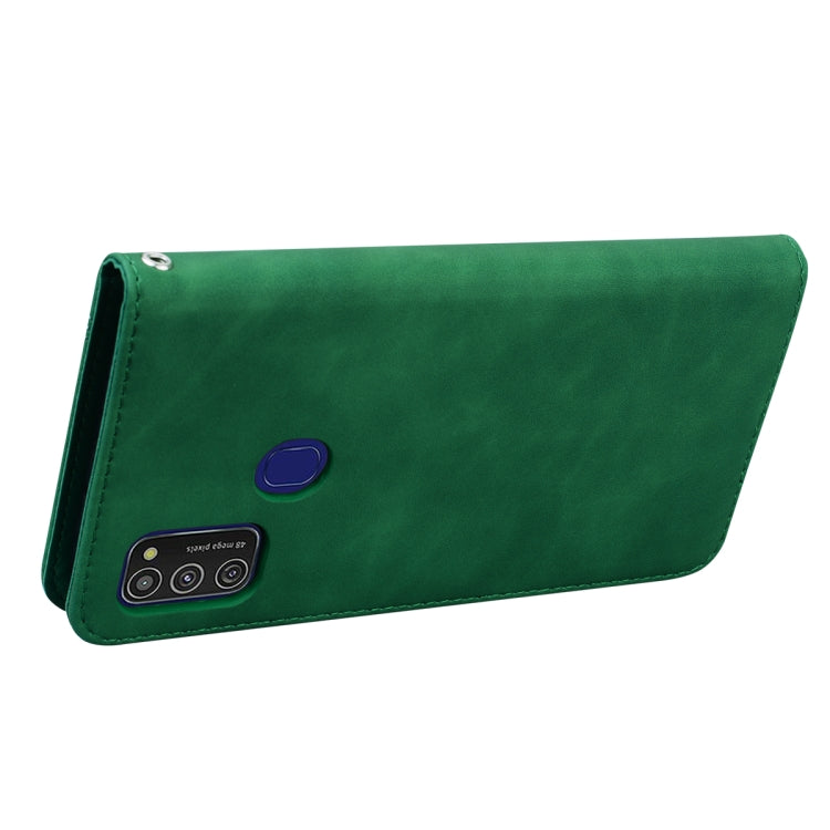 For Samsung Galaxy M21 Frosted Business Magnetic Horizontal Flip PU Leather Case with Holder & Card Slot & Lanyard