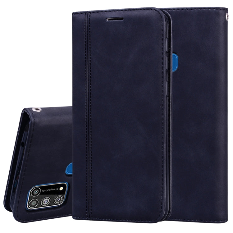 For Samsung Galaxy M31 Frosted Business Magnetic Horizontal Flip PU Leather Case with Holder & Card Slot & Lanyard