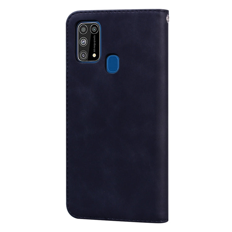 For Samsung Galaxy M31 Frosted Business Magnetic Horizontal Flip PU Leather Case with Holder & Card Slot & Lanyard