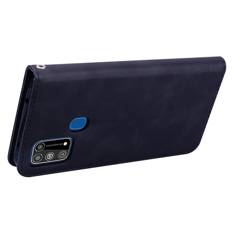 For Samsung Galaxy M31 Frosted Business Magnetic Horizontal Flip PU Leather Case with Holder & Card Slot & Lanyard