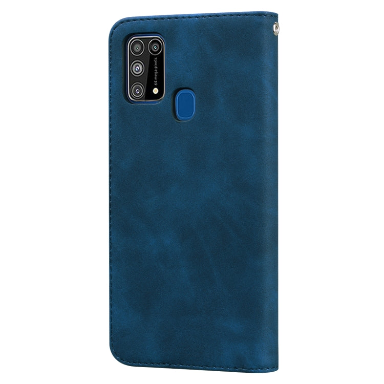 For Samsung Galaxy M31 Frosted Business Magnetic Horizontal Flip PU Leather Case with Holder & Card Slot & Lanyard