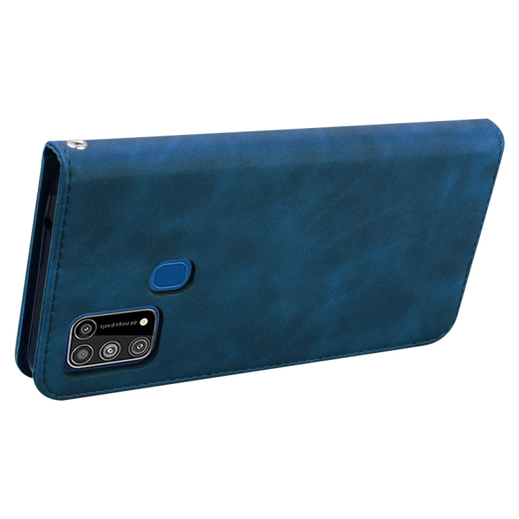 For Samsung Galaxy M31 Frosted Business Magnetic Horizontal Flip PU Leather Case with Holder & Card Slot & Lanyard