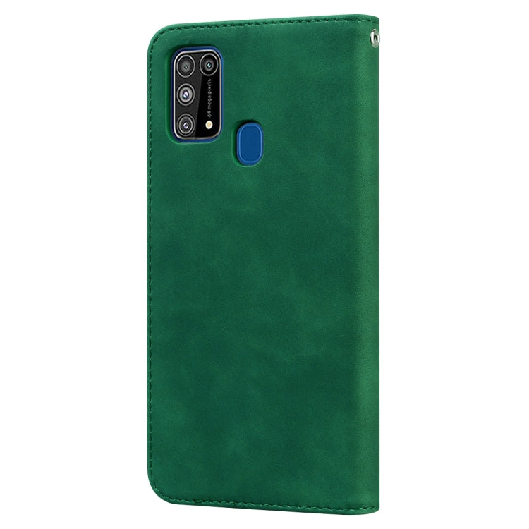 For Samsung Galaxy M31 Frosted Business Magnetic Horizontal Flip PU Leather Case with Holder & Card Slot & Lanyard