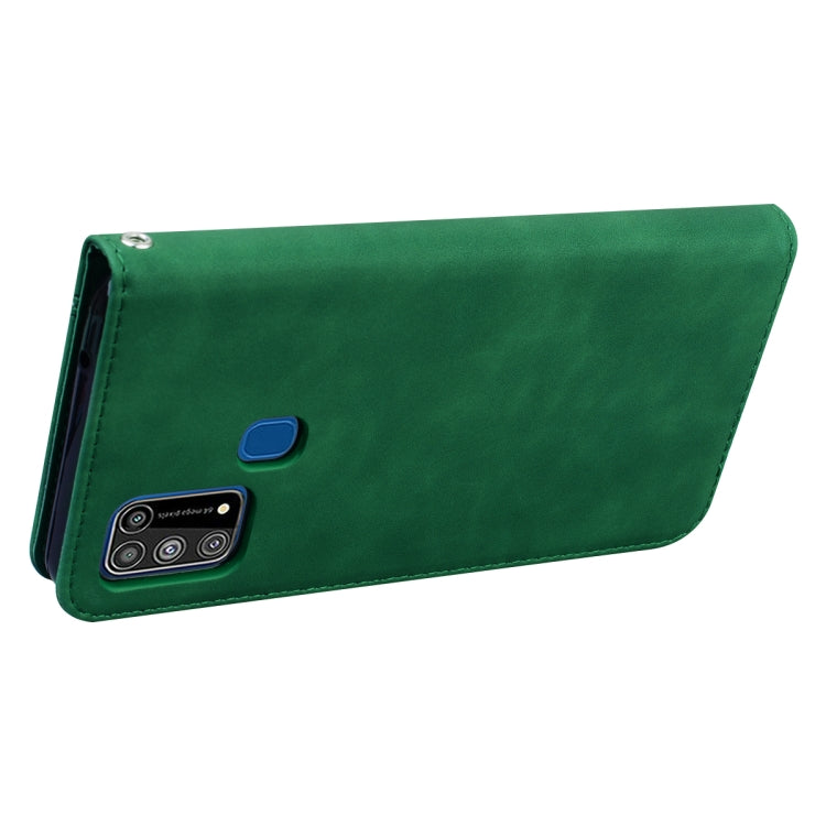 For Samsung Galaxy M31 Frosted Business Magnetic Horizontal Flip PU Leather Case with Holder & Card Slot & Lanyard