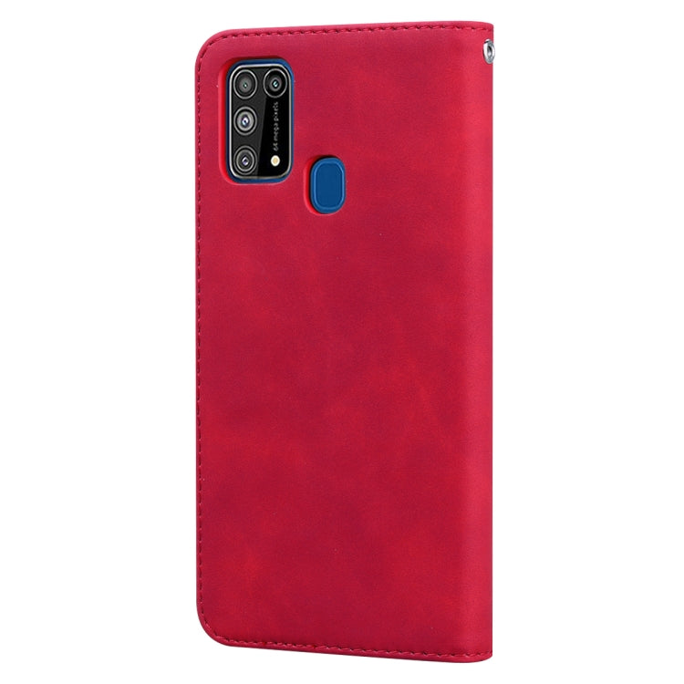 For Samsung Galaxy M31 Frosted Business Magnetic Horizontal Flip PU Leather Case with Holder & Card Slot & Lanyard