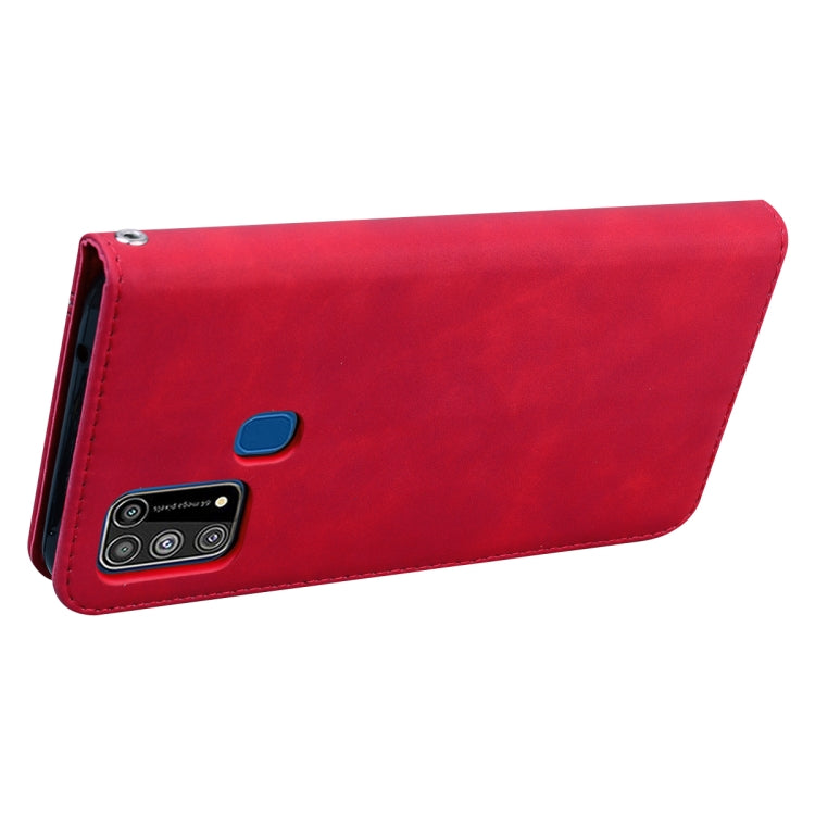 For Samsung Galaxy M31 Frosted Business Magnetic Horizontal Flip PU Leather Case with Holder & Card Slot & Lanyard