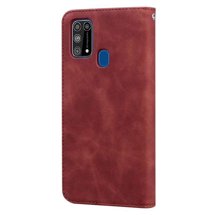 For Samsung Galaxy M31 Frosted Business Magnetic Horizontal Flip PU Leather Case with Holder & Card Slot & Lanyard