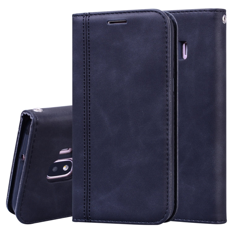 For Samsung Galaxy J2 Core Frosted Business Magnetic Horizontal Flip PU Leather Case with Holder & Card Slot & Lanyard