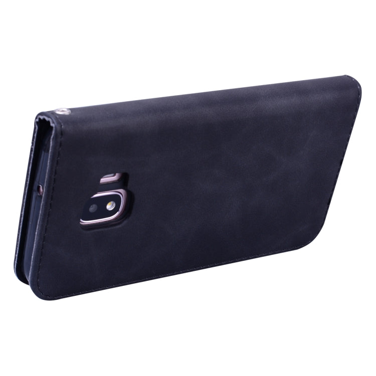For Samsung Galaxy J2 Core Frosted Business Magnetic Horizontal Flip PU Leather Case with Holder & Card Slot & Lanyard