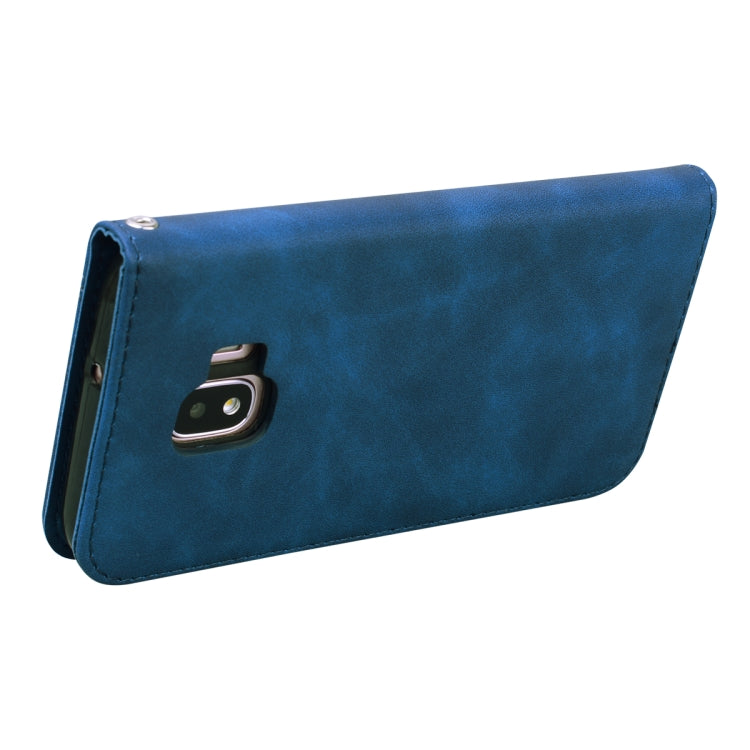 For Samsung Galaxy J2 Core Frosted Business Magnetic Horizontal Flip PU Leather Case with Holder & Card Slot & Lanyard