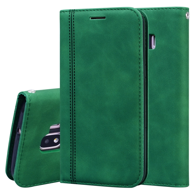 For Samsung Galaxy J2 Core Frosted Business Magnetic Horizontal Flip PU Leather Case with Holder & Card Slot & Lanyard