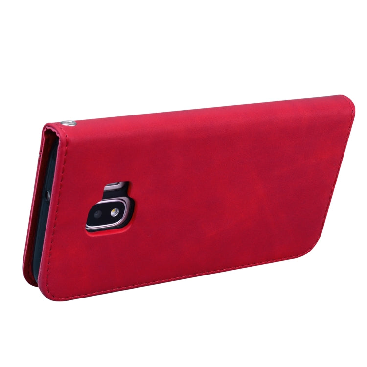For Samsung Galaxy J2 Core Frosted Business Magnetic Horizontal Flip PU Leather Case with Holder & Card Slot & Lanyard